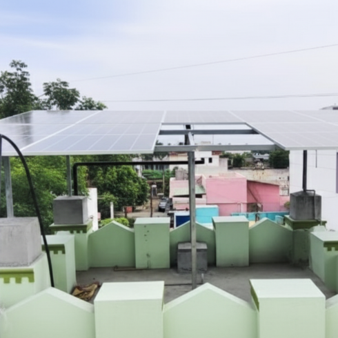 Karungalpalayam Solar Panel Basement Structure by Navina Agency