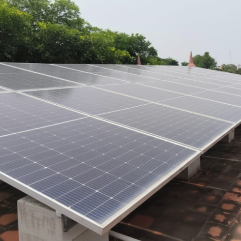Namakkal Solar Panel Installation with Basement Fitting by Navina Agency