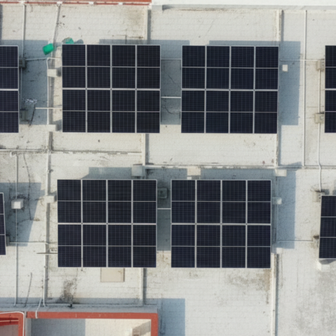 Top View of Paramathy Group Solar Panels by Navina Agency