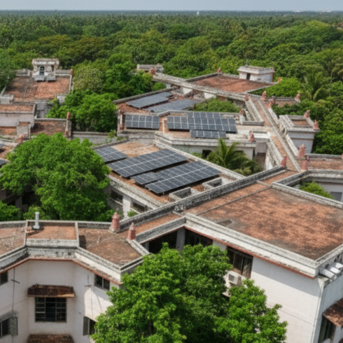 Tiruvannamalai Building Rooftop Solar Panels by Navina Agency